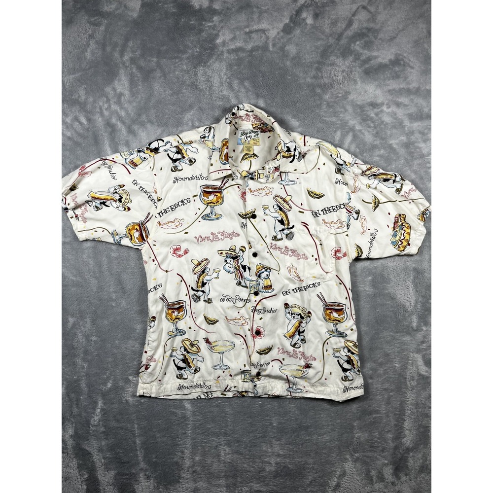 Authentic Big Dogs Men's Medium Fiesta Themed Button Down Shirt Viva La Fi